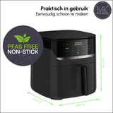 Airfryer – 5 l – PFAS-frei – 1500 W – Schwarz