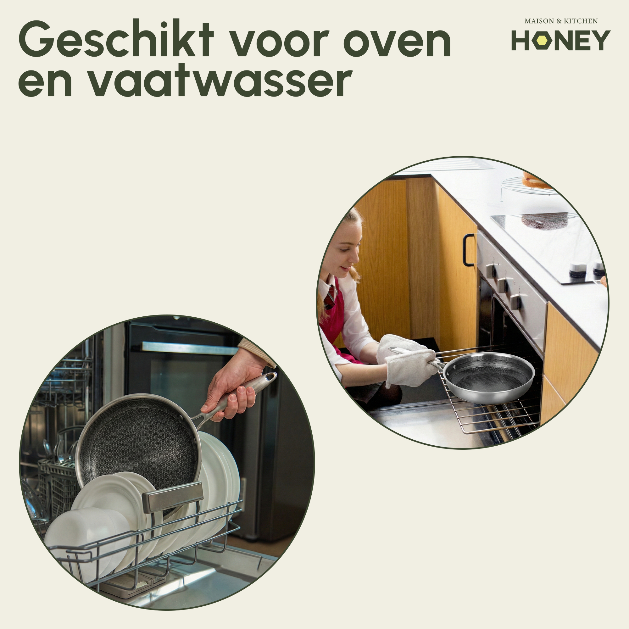 Koekenpan Honey - Keramische coating - 32 cm - PFAS-vrij - RVS