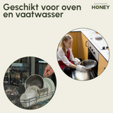 Wokpan Honey - Keramische coating - 28 cm - PFAS-vrij - RVS