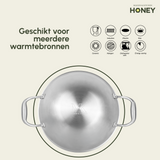 Kookpan Honey - Keramische coating - 28 cm - PFAS-vrij - RVS