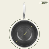 Wokpan Honey - Keramische coating - 28 cm - PFAS-vrij - RVS