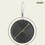 Pannenkoekenpan Honey - Keramische coating - 32 cm - PFAS-vrij - RVS