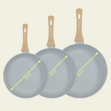 Maison & Kitchen koekenpannenset - 3 Delig - PFAS-vrij - Pastel Green