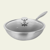 Wokpan Honey - Keramische coating - 28 cm - PFAS-vrij - RVS